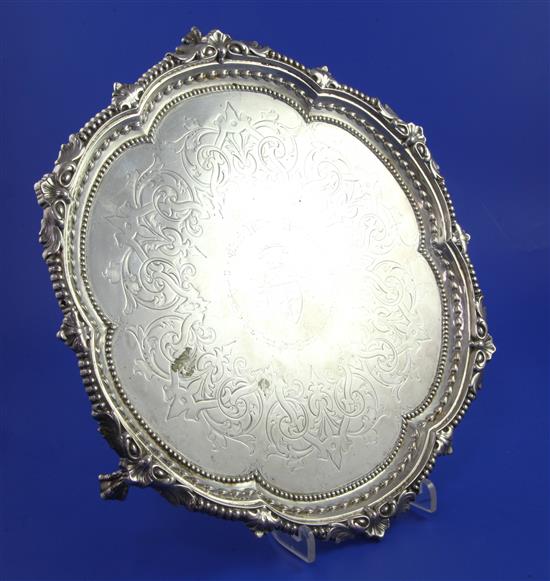 A Victorian silver salver by Martin, Hall & Co, 26 oz.